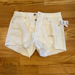 White jean shorts vintage high rise  RSQ tags brand new size 27